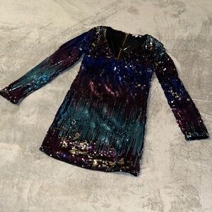 Fashion Nova Multicolor Sequin Dress
